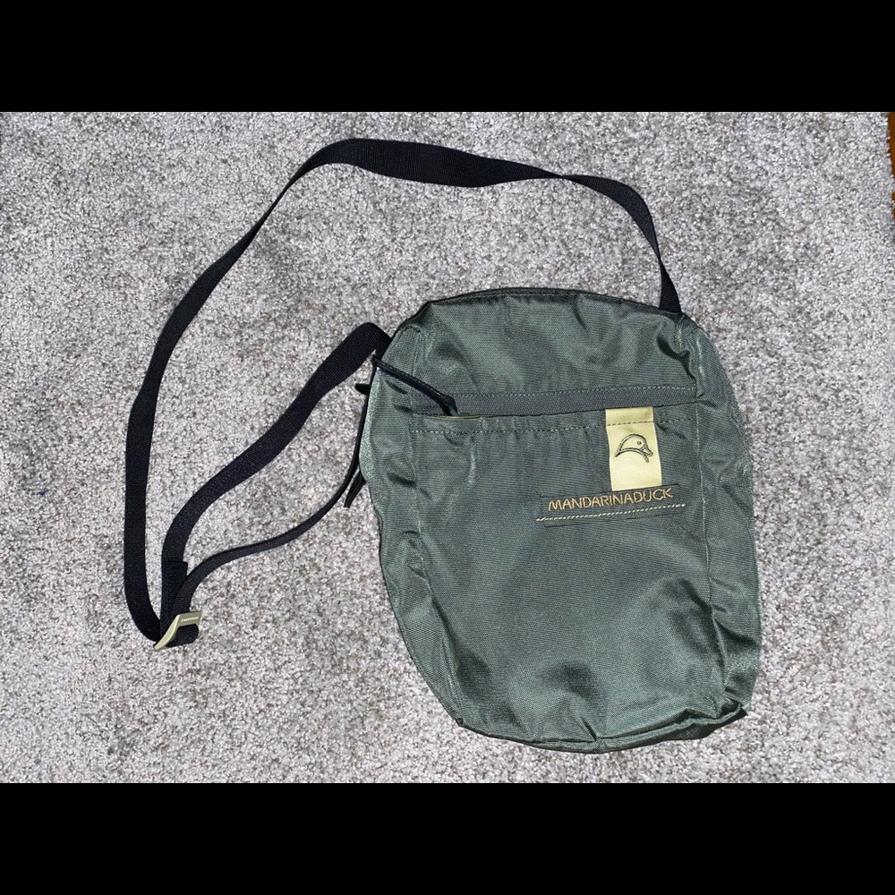 Mandarina Duck canvas green olive crossbody bag